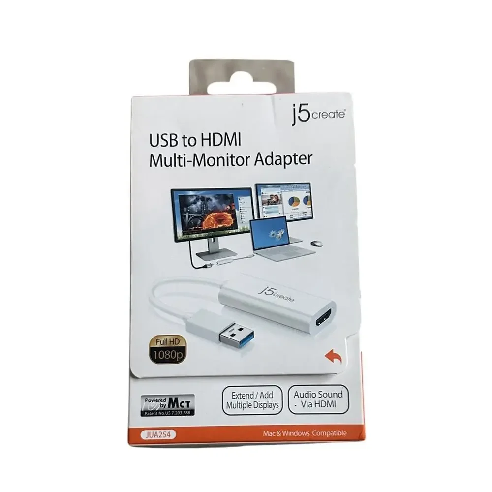 J5create USB to HDMI 1080p HD Multi-Monitor Adapter For Windows & Mac #JUA254